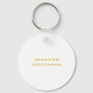 Metaal Goud & Witte Professionele Moderne Elegante Sleutelhanger