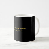 Metaal Goud & Zwart Professioneel Modern Elegaant Koffiemok (Voorkant rechts)