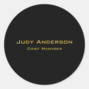 Metaal Goud & Zwart Professioneel Modern Elegaant Ronde Sticker