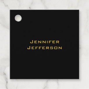 Metaal Goud & Zwart Professioneel Modern Elegant Bedankjes Labels