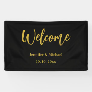 Metaal Goud & Zwart Professionele Moderne Elegant Spandoek