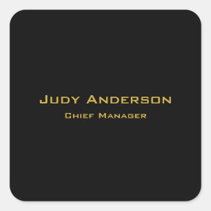 Metaal Goud & Zwart Professionele Moderne Elegant Vierkante Sticker