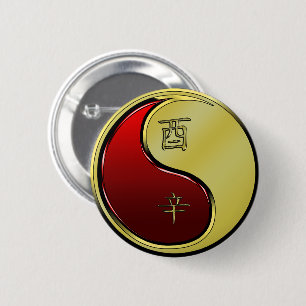 Metaal Haan Ronde Button 5,7 Cm
