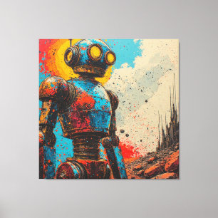METAAL HART IJZEREN MAN-16 CANVAS AFDRUK