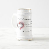 Metaal hart met Shakespeare sonnet 18 Bierpul (Voorkant links)