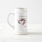 Metaal hart met Shakespeare sonnet 18 Bierpul (Links)