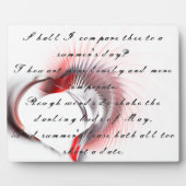 Metaal hart met Shakespeare sonnet 18 Fotoplaat (Voorkant)