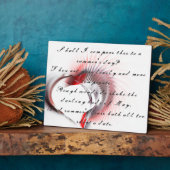 Metaal hart met Shakespeare sonnet 18 Fotoplaat (Zijkant)