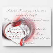 Metaal hart met Shakespeare sonnet 18 Fotoplaat (Voorkant)