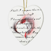 Metaal hart met Shakespeare sonnet 18 Keramisch Ornament (Links)