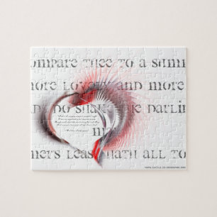 Metaal hart met Shakespeare sonnet 18 Legpuzzel