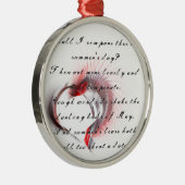Metaal hart met Shakespeare sonnet 18 Metalen Ornament (Rechts)