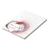 Metaal hart met Shakespeare sonnet 18 Notitieblok (Gedraaid)