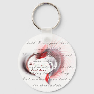 Metaal hart met Shakespeare sonnet 18 Sleutelhanger