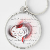 Metaal hart met Shakespeare sonnet 18 Sleutelhanger (Voorkant)