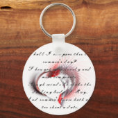 Metaal hart met Shakespeare sonnet 18 Sleutelhanger (Voorkant)