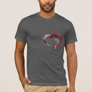 Metaal hart met Shakespeare sonnet 18 T-shirt