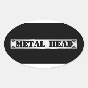 Metaal hoofd ovale sticker