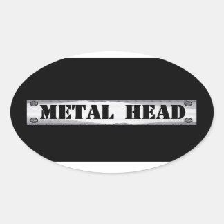 Metaal hoofd ovale sticker