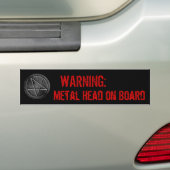 Metaal hoofd van de raad bumpersticker (Op auto)