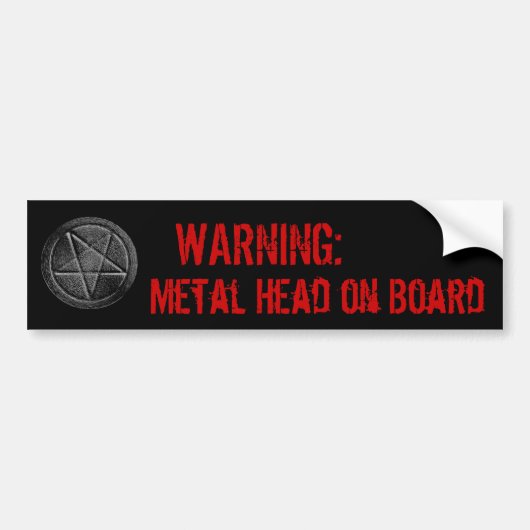Metaal hoofd van de raad bumpersticker (Voorkant)