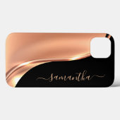 Metaal Look 3-D Roze goud Golf Naam Case-Mate iPhone Case (Achterkant (horizontaal))