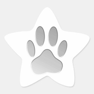 Metaal-look-dog afdrukken ster sticker