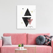 Metaal meetbaar geometrisch ontwerp canvas afdruk (Insitu (Woonkamer))