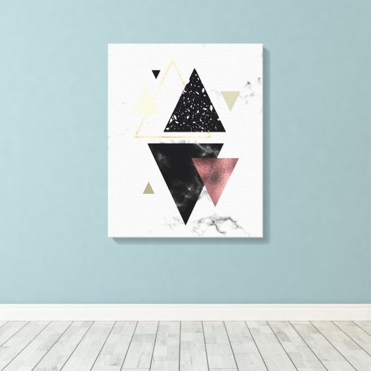 Metaal meetbaar geometrisch ontwerp canvas afdruk (Insitu (Houten vloer))