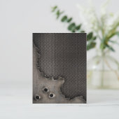 Metaal met kogelgaten achtergrond briefkaart (Staand voorkant)