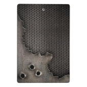 Metaal met kogelgaten achtergrond mini klembord (Achterkant)