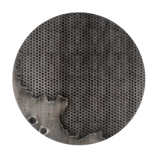 Metaal met kogelgaten achtergrond snijplank (Voorkant)