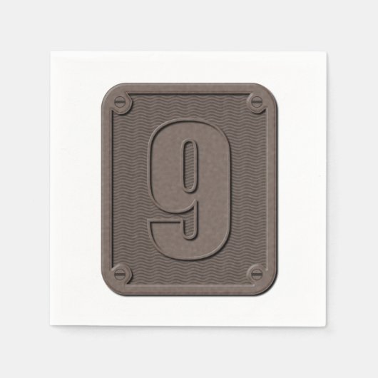 Metaal Nummer Negen Papieren Servetten (Voorkant)