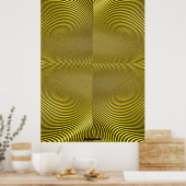 Metaal op gele optische illusieduurkunst poster (Keuken)