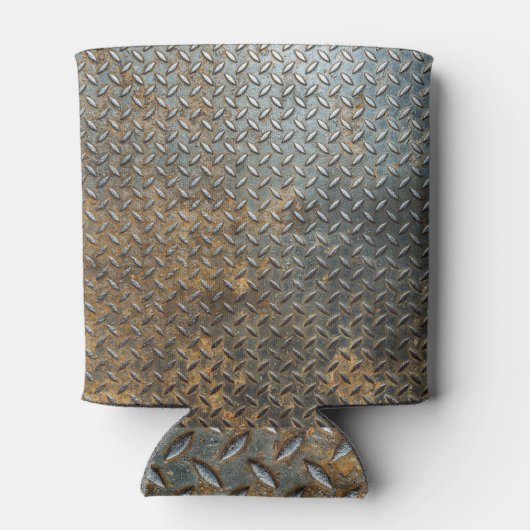 Metaal oppervlak, reflecterende textuur achtergron blikjeskoeler (Achterkant)