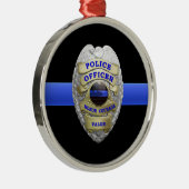 Metaal Ornament van de Thin Blue Line Police Badge (Rechts)