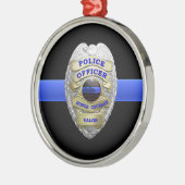 Metaal Ornament van de Thin Blue Line Police Badge (Links)