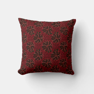 Metaal Poinsettia Flowers-6-Red-Sq Pillow Kussen