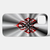 Metaal: Rood stamstaal Case-Mate iPhone Case (Achterkant (horizontaal))