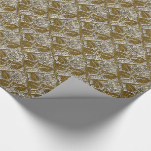Metaal Roos-01-Silver Gold-Gift Wrapping Paper Cadeaupapier