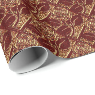 Metaal Roos-04-Brick Rood-Gift Wrapping Paper Cadeaupapier