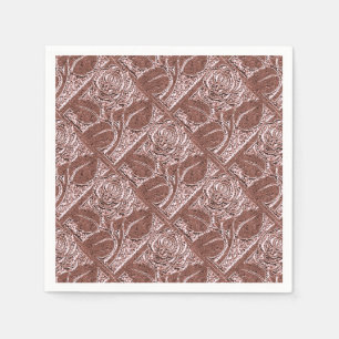 Metaal Roos-14-Roos-Papier Cocktail Napkins Servetten