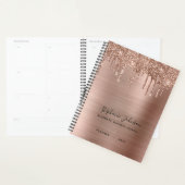 Metaal Roos Gold Glitter Drip Boss Lady Annual Planner (Display)