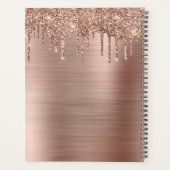 Metaal Roos Gold Glitter Drip Boss Lady Annual Planner (Achterkant)