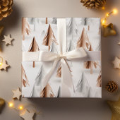 Metaal Roos Gold Platinum Silver-kerstbomen Cadeaupapier