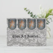 Metaal schild Lion Gray Faux Stone Kaart (Staand voorkant)