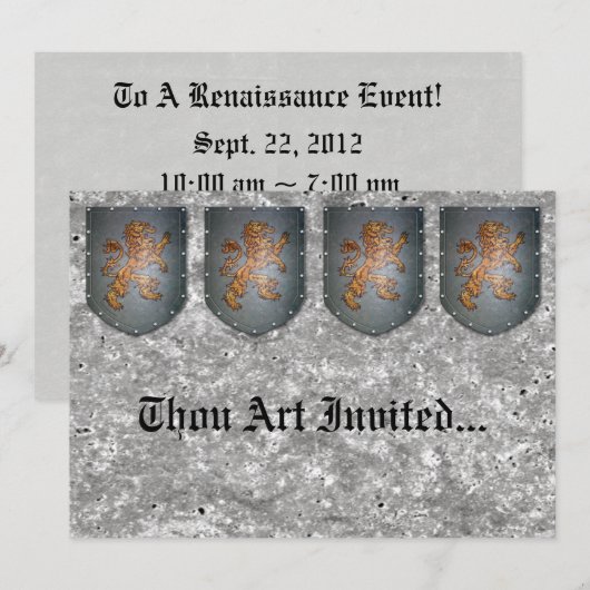 Metaal schild Lion Gray Faux Stone Kaart (Voorkant / Achterkant)