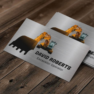 Metaal van de opsteller van de opgravator visitekaartje