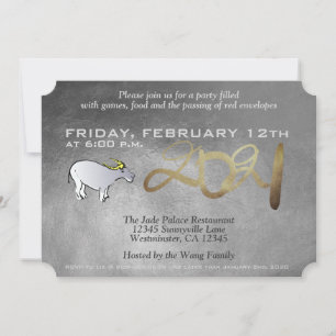 Metaal Vietnamees Ox 2021 Uitnodiging