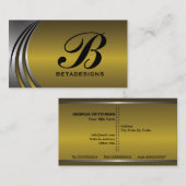 Metaal zilver grijs, goud in het oog springend mon visitekaartje (Voorkant / Achterkant)